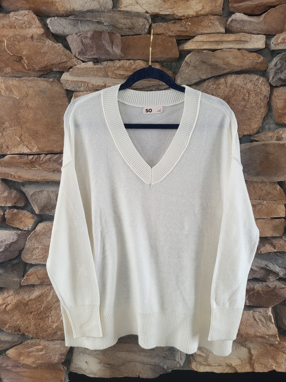 Cozy Oversized V-Neck Sweater - NWT Cabincore Boyfriend Minimalist Academia